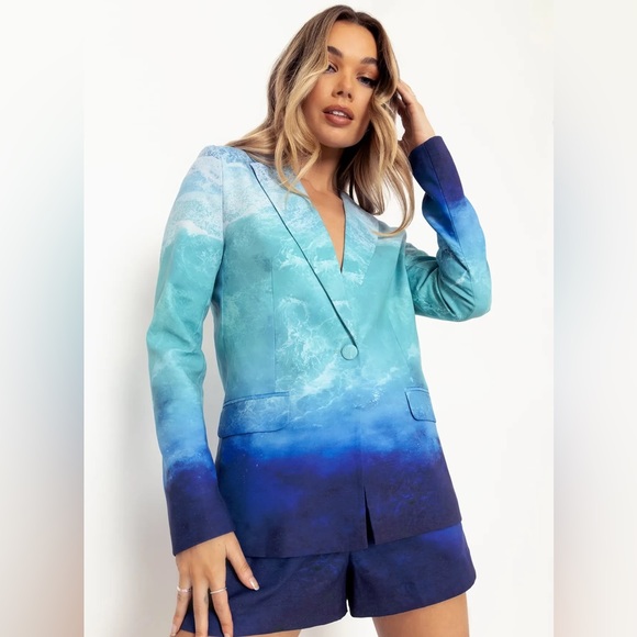 Blackmilk Jackets & Blazers - BlackMilk Ocean Waves Blazer